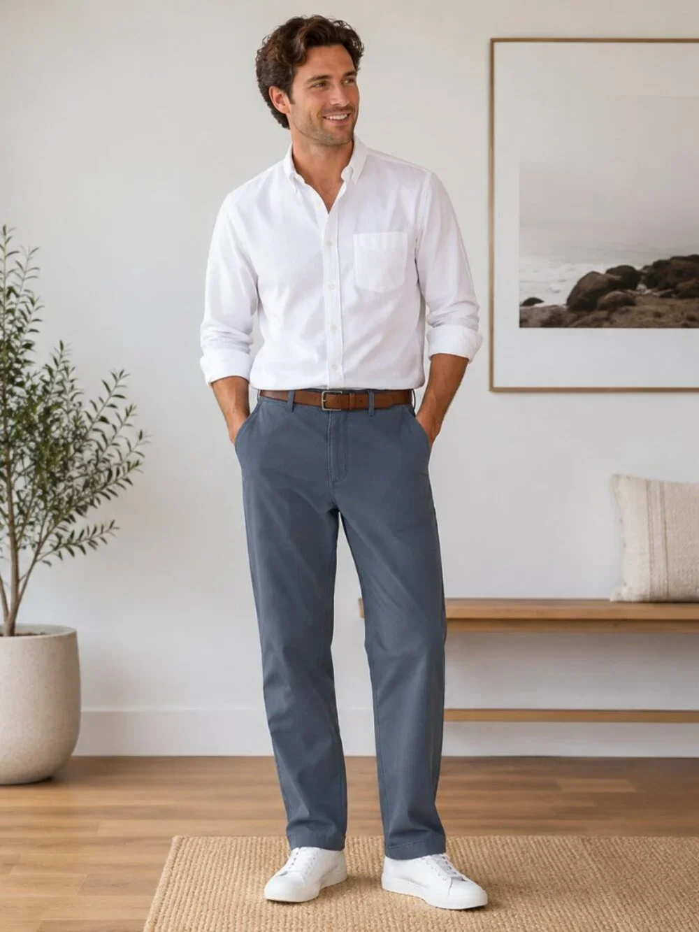 J.Crew Broken-In Straight Chinos 33x30 Bellport Blue NWT